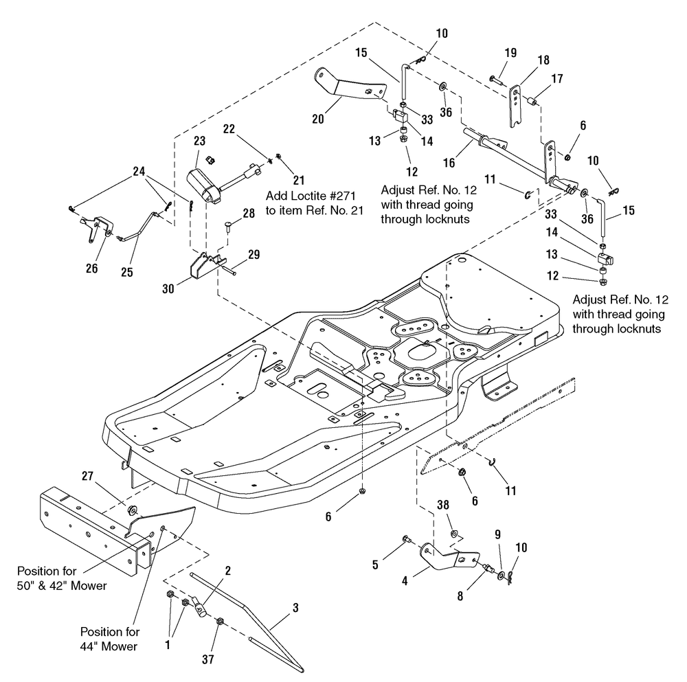Lift Group Diagram and Parts List for 107289860-7800513,ZTS6000 2009 Briggs and Stratton Lawn Tractor Accessories